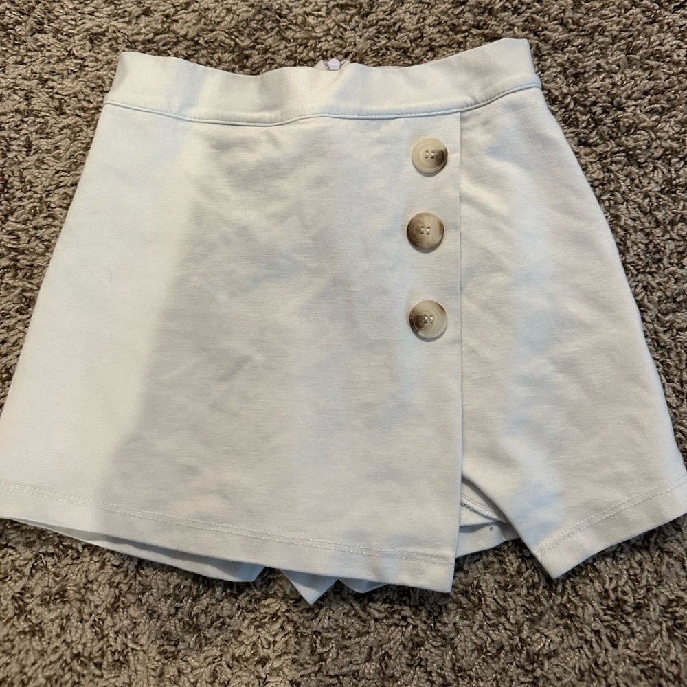 Altar'd State White Skorts with Frayed Hem